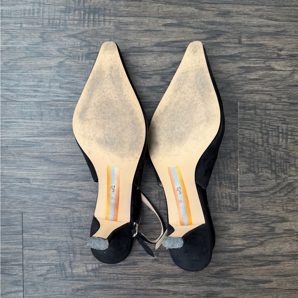 Sam Edelman Black Suede Slingback Heels - Picture 6 of 8